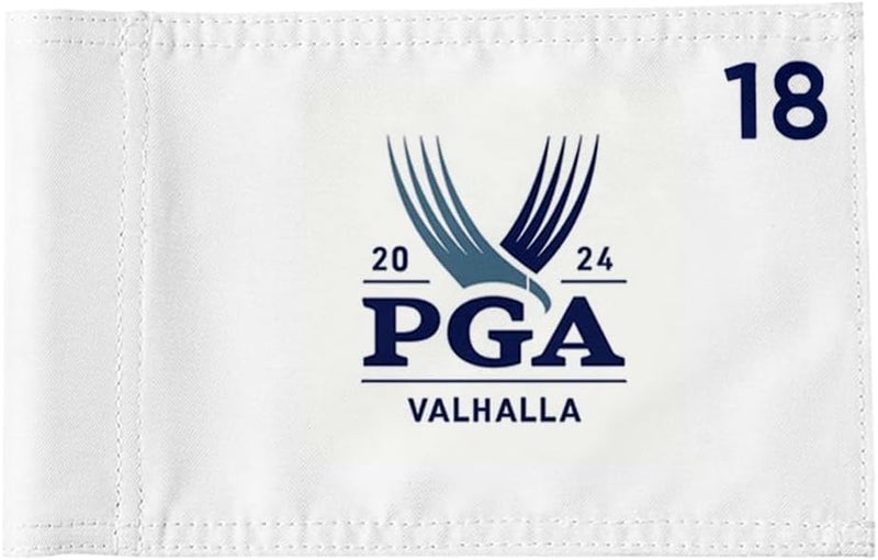 2BUT 2024 PGA Valhalla Golf Pin Flag Practic Putting Green Golf Flag For Backyard Garden Double-Sewn 600D Nylon Miniature Pin Flag Regulation Tube Flag(White 8"X6") - Image 1